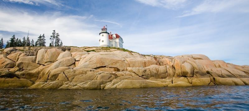 A view of the Heron Neck lighthouse