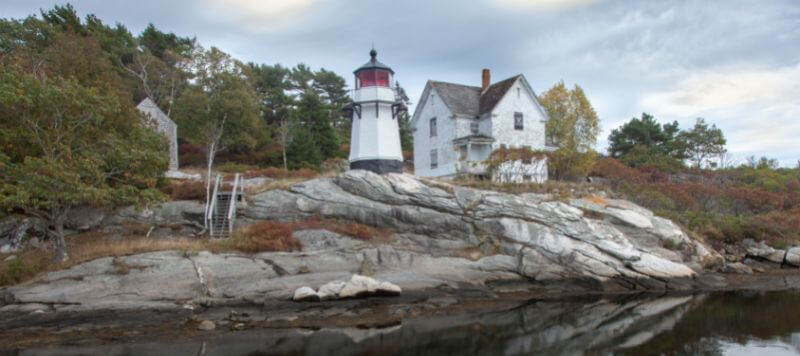 A view of the Perkins Island Lighthouse