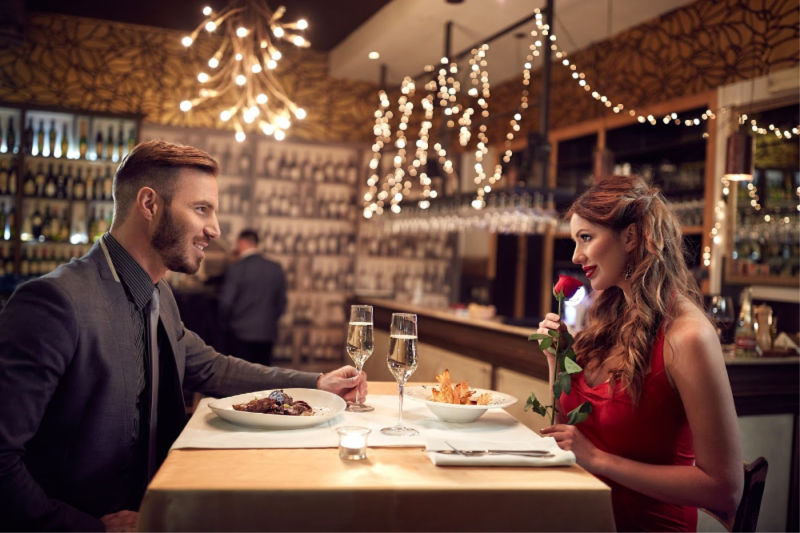 couple having a romantic dinner