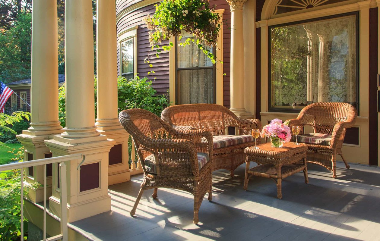 Sitting area outside the Berry Manor Inn