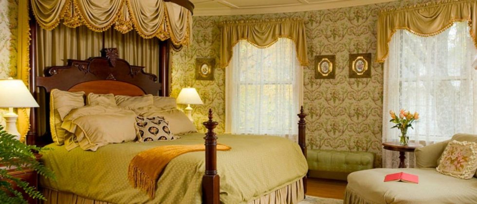 Luxurious guest room at the Berry Manor Inn