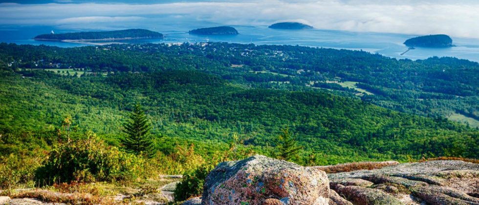 Aerial view of Acadia National Park in Maine