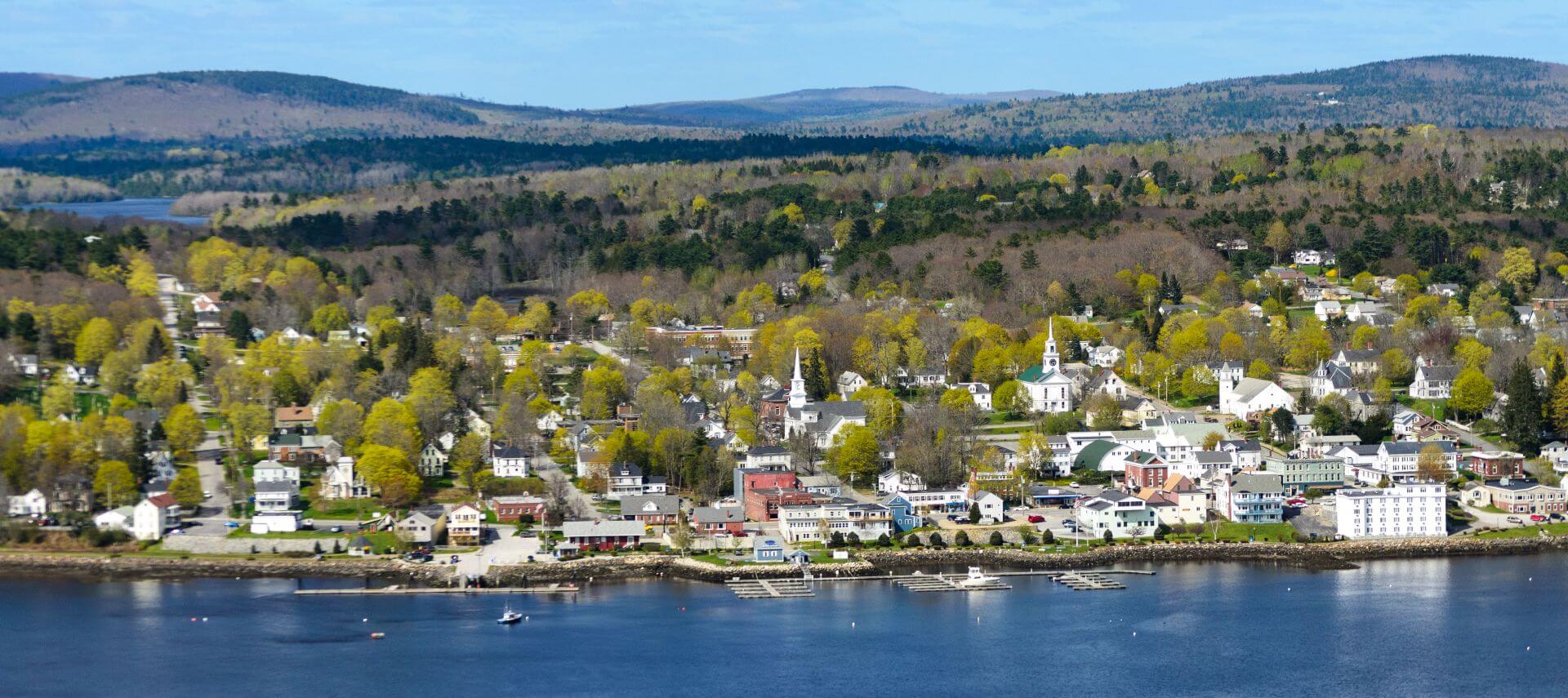 Aerial image of Penobscot Bay