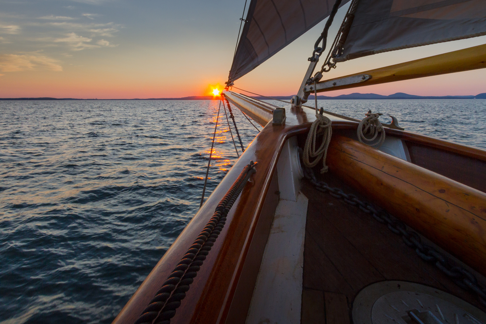 Sunset sail aboard a Schooner is one of the best things to do in Camden, Maine this summer